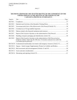 UNEP/CBD/BS/COP-MOP/7/16 Page 26  Annex I