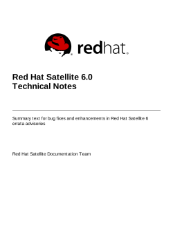 Red Hat Satellite 6.0 Technical Notes