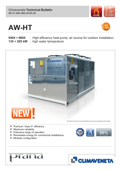 AW-HT Climaveneta High efficiency heat pump, air source for outdoor installation,