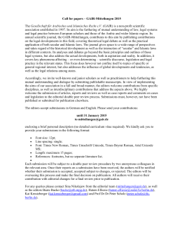 Call for papers – GAIR-Mitteilungen 2015