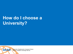 How do I choose a University?