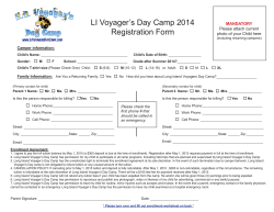 LI Voyager’s Day Camp 2014 Registration Form Please attach current