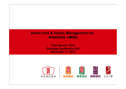 Home Inns &amp; Hotels Management Inc. (NASDAQ: HMIN) Third Quarter 2014