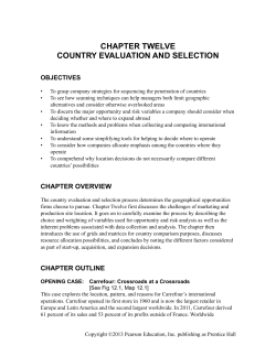 CHAPTER TWELVE COUNTRY EVALUATION AND SELECTION OBJECTIVES