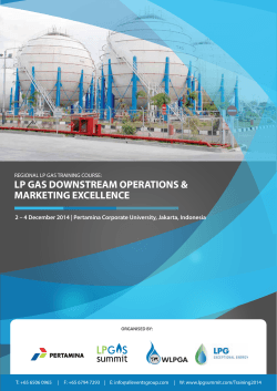 LP GAS DOWNSTREAM OPERATIONS &amp; MARKETING EXCELLENCE REGIONAL LP GAS TRAINING COURSE: