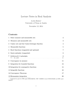 Lecture Notes in Real Analysis Contents Lewis Bowen University of Texas at Austin
