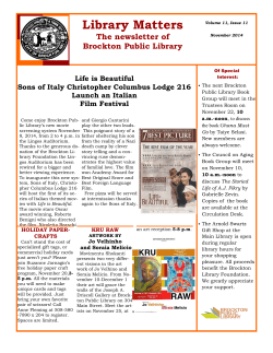 Library Matters The newsletter of Brockton Public Library