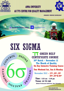 SIX SIGMA  GREEN BELT CERTIFICATE COURSE