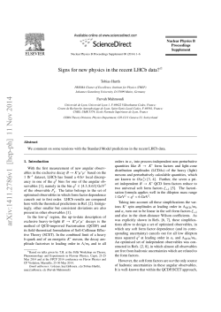 Signs for new physics in the recent LHCb data? Proceedings Supplement