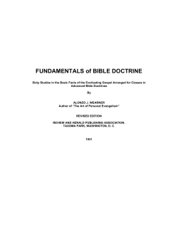 FUNDAMENTALS of BIBLE DOCTRINE