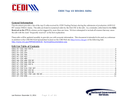 CEDI Top 15 5010A1 Edits General Information