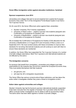 Home Office immigration action against education institutions: factsheet