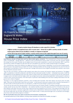 House Price Index England &amp; Wales