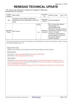 RENESAS TECHNICAL UPDATE TE TN-RX*-A111A/E Date: Nov. 17, 2014