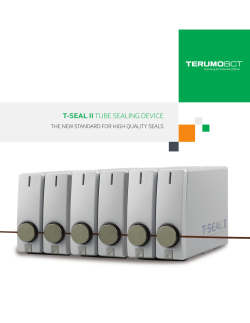 T-SEAL II THE NEW STANDARD FOR HIGH QUALITY SEALS