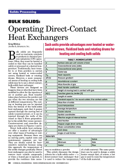 Operating Direct-Contact Heat Exchangers  Bulk solids: