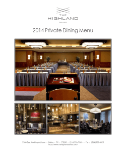2014 Private Dining Menu