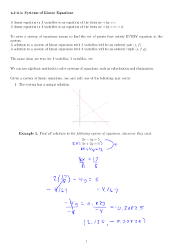 4.3-4.4: Systems of Linear Equations