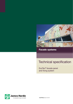 Technical specification Facade systems ExoTec facade panel