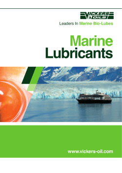 Marine Lubricants www.vickers-oil.com Leaders In