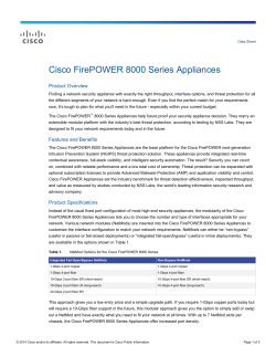 Cisco FirePOWER 8000 Series Appliances Product Overview