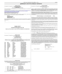 JOHNSON COUNTY PUBLIC NOTICES PAGE THE LEGAL RECORD • NOVEMBER 11, 2014