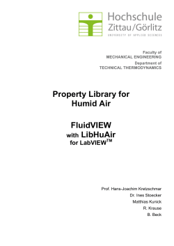 Property Library for Humid Air FluidVIEW LibHuAir