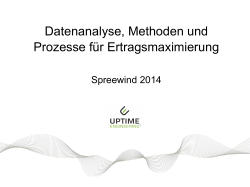 Datenanalyse, Methoden und Prozesse für Ertragsmaximierung Spreewind 2014 Author