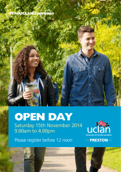 OpEn Day Saturday 15th November 2014 9.00am to 4.00pm