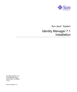 Identity Manager 7.1 Installation Sun Java System