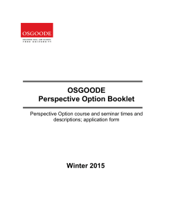 OSGOODE Perspective Option Booklet Winter 2015