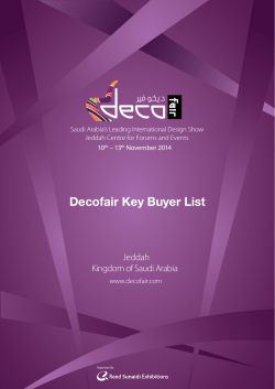 Decofair Key Buyer List Jeddah Kingdom of Saudi Arabia