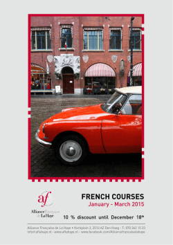 FRENCH COURSES January - March 2015