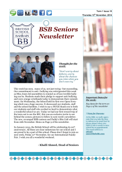 BSB Seniors Newsletter