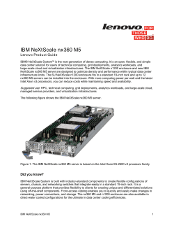IBM NeXtScale nx360 M5 Lenovo Product Guide