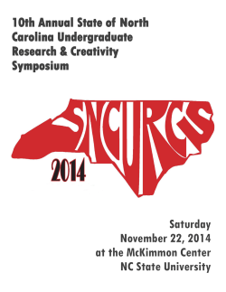 10th Annual State of North Carolina Undergraduate Research &amp; Creativity Symposium