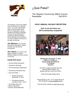 ¿Que Pasa?  The Hispanic Community Affairs Council Newsletter