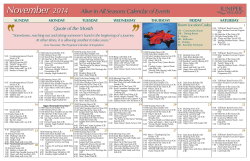 November 2014 Alive in All Seasons Calendar of Events