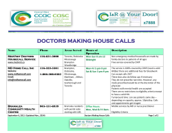 DOCTORS MAKING HOUSE CALLS  Name Phone