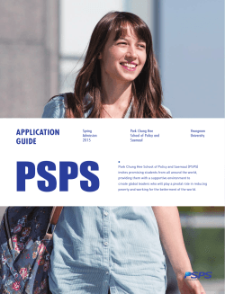 PSPS APPLICATION GUIDE Spring
