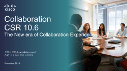 Collaboration CSR 10.6 The New era of Collaboration Experience 우병수 부장 ()