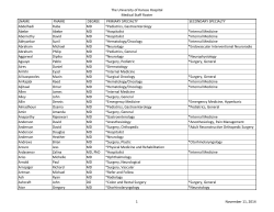 The University of Kansas Hospital Medical Staff Roster LNAME FNAME