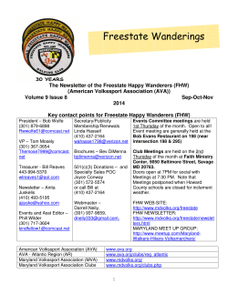 The Newsletter of the Freestate Happy Wanderers (FHW)