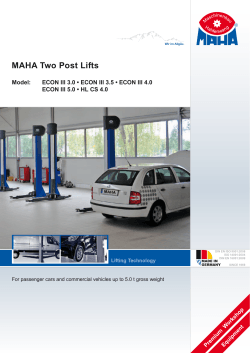 MAHA Two Post Lifts Model: