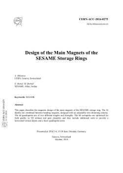 Design of the Main Magnets of the SESAME Storage Rings  CERN-ACC-2014-0275