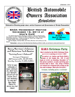 British Automobile Owners Association Newsletter