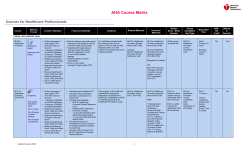 AHA Course Matrix  Courses for Healthcare Professionals