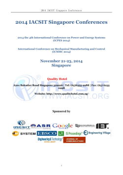 2014 IACSIT Singapore Conferences
