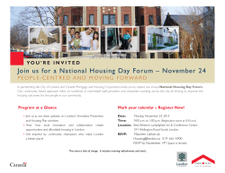 Join us for a National Housing Day Forum – November... P E O P L E - C E N... YO U ’ R E   I N V...
