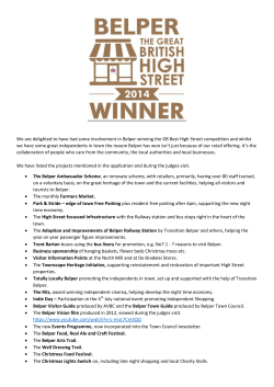 We are delighted to have had some involvement in Belper...